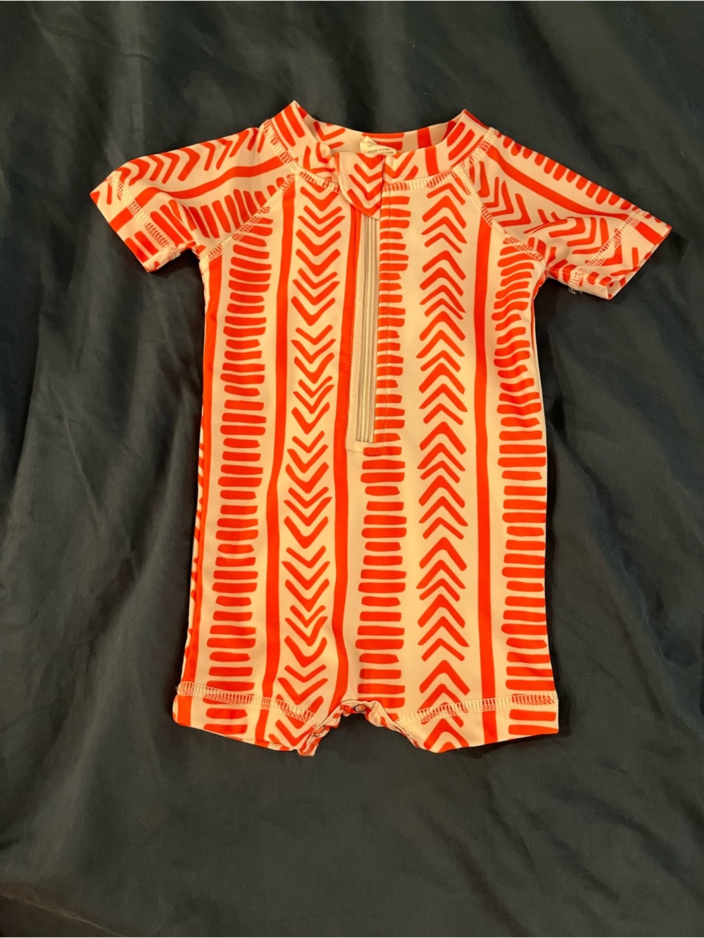 Kate Quinn Unisex Baby Short Zip Front Rash Guard Shortie 0-3 Months Boho Stripe